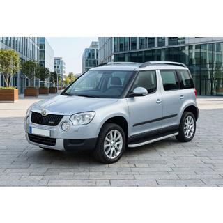 Боковые Подножки Tayga Grey (2 шт., Алюминий) Skoda Yeti 2009-2017 гг. фото 1