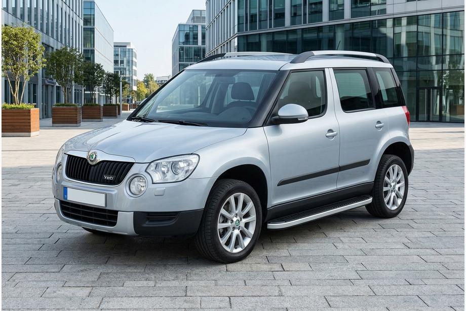Skoda Yeti 2009-2017 гг. Боковые Подножки Tayga Grey (2 шт., Алюминий) Image