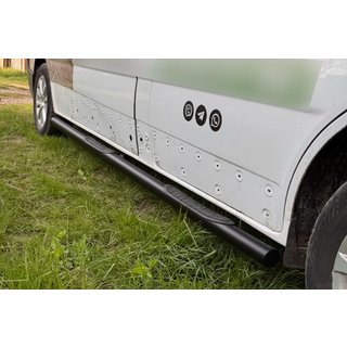 Боковые трубы BB002 Черные (2 шт., Нержавейка) Fiat Talento 2016- гг. фото 3