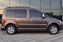Volkswagen Caddy 2004-2010 гг. Боковые Трубы BB001 Черные (2 шт., Нержавейка) фото 9