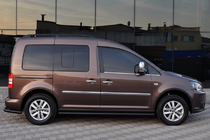 Volkswagen Caddy 2010-2015 гг. Боковые Трубы BB001 Черные (2 шт., Нержавейка) фото 10