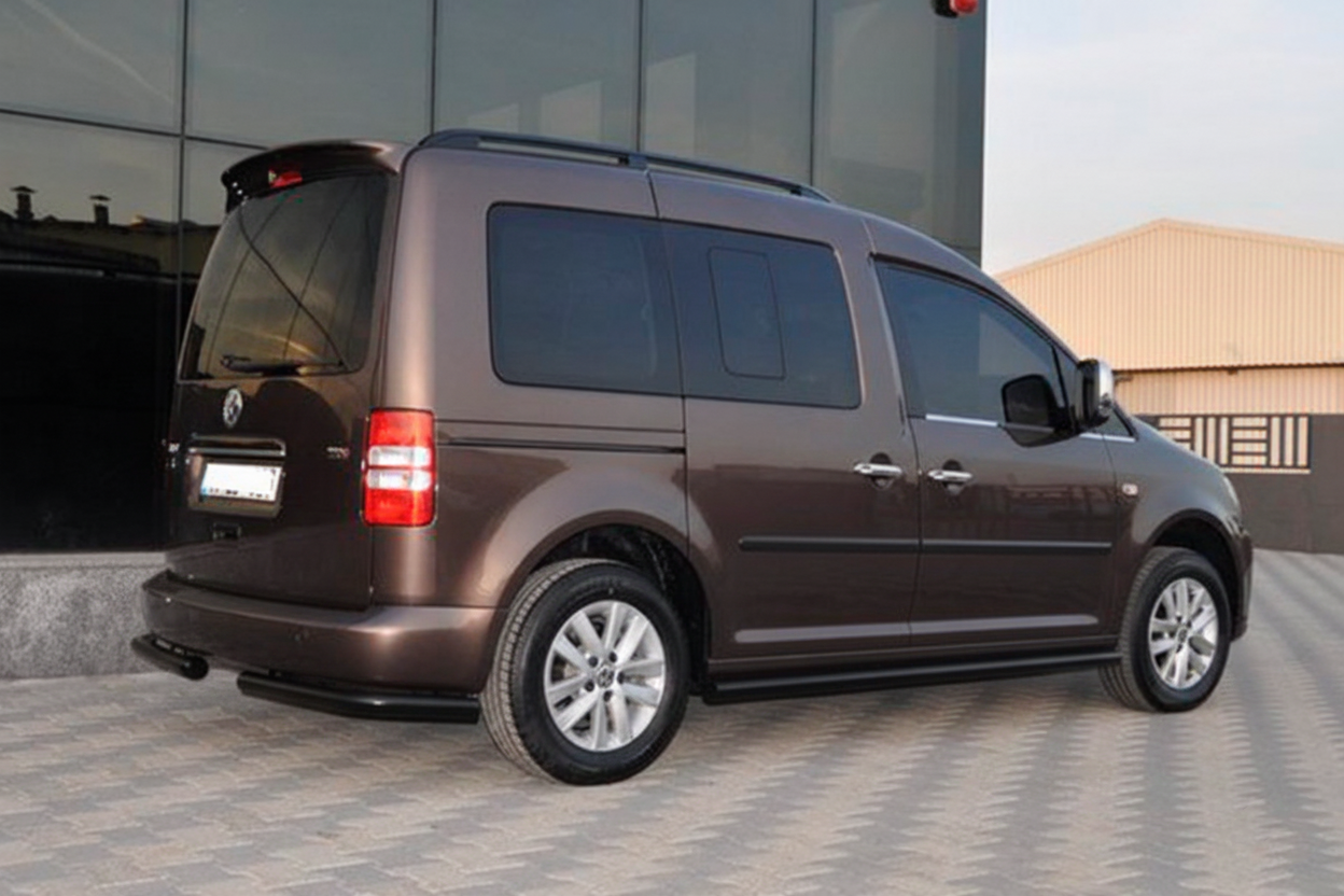 Бічні труби BB001 Black (2 шт., нерж) d60, Стандартна база для Volkswagen Caddy 2020- рр - фото 7