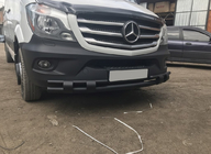 Mercedes Sprinter W906 2006-2018 гг. Передняя нижняя защита Shark Black (нержавейка) фото 1