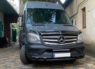 Mercedes Sprinter W906 2006-2018 гг. Передняя нижняя защита Shark Black (нержавейка) фото 2