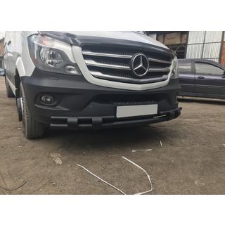 Передняя нижняя защита Shark Black (нержавейка) Mercedes Sprinter W906 2006-2018 гг. фото 1