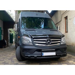 Передняя нижняя защита Shark Black (нержавейка) Mercedes Sprinter W906 2006-2018 гг. фото 2