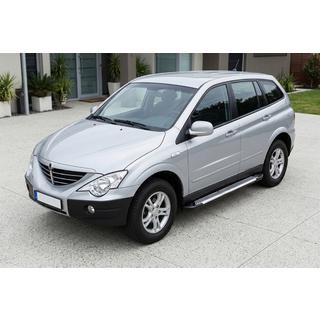 Боковые Подножки Line (2 шт., Алюминий) SsangYong Action 2005-2018 гг. фото 1