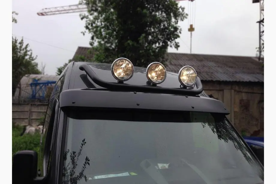 Volkswagen LT 1995-2006 гг. Передняя дуга Black (нерж. сталь) Image