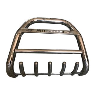 Передняя защита QT012 (нержавейка) Mitsubishi Pajero Wagon IV 2006-2021 гг.