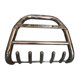 Передняя защита QT012 (нержавейка) Mitsubishi Pajero Wagon IV 2006-2021 гг.