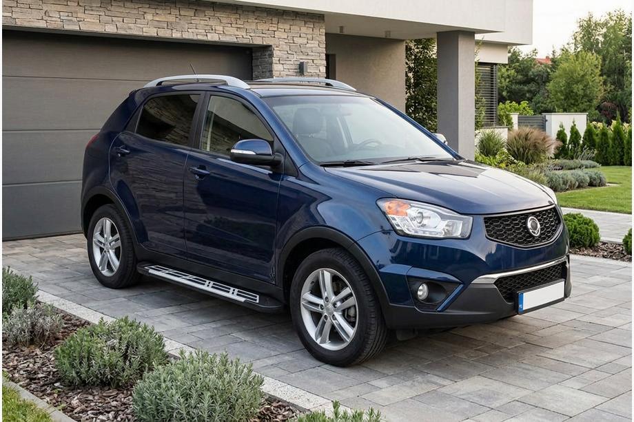 SsangYong Korando 2010-2019 гг. Боковые Подножки Sunrise (2 шт., Алюминий) Image