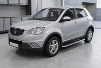 SsangYong Korando 2010-2019 гг. Боковые Подножки Maydos V1 (2 шт., Алюминий и Нержавейка) фото 1