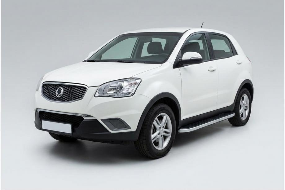 SsangYong Korando 2010-2019 гг. Боковые Подножки Tayga Grey (2 шт., Алюминий) Image
