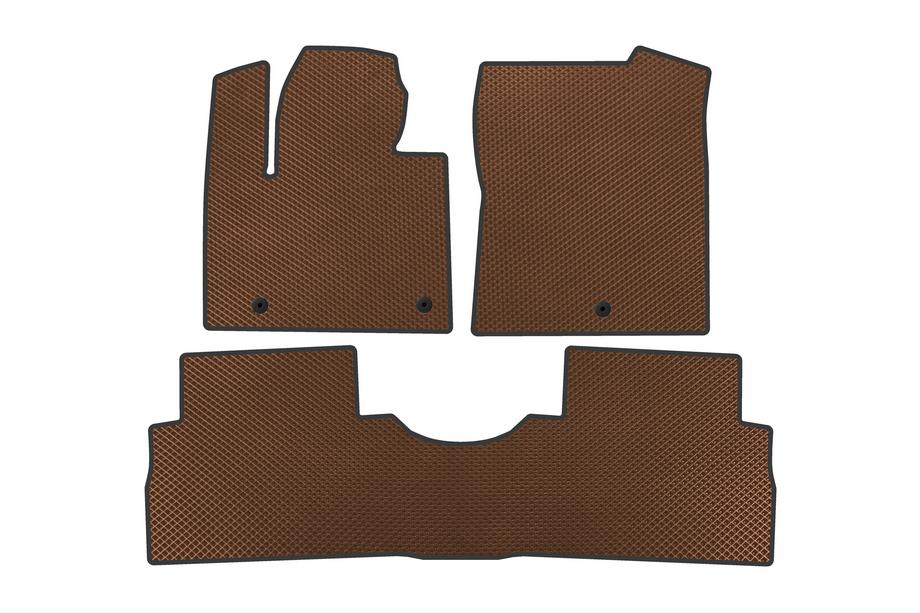 Hyundai Santa Fe 4 2018-2023 гг. Коврики EVA (2 ряда, Коричневые) Image