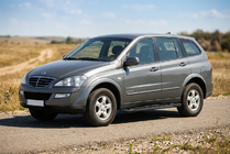 SsangYong Kyron 2005-2014 гг. Боковые Подножки RedLine Black (2 шт., Алюминий) фото 1