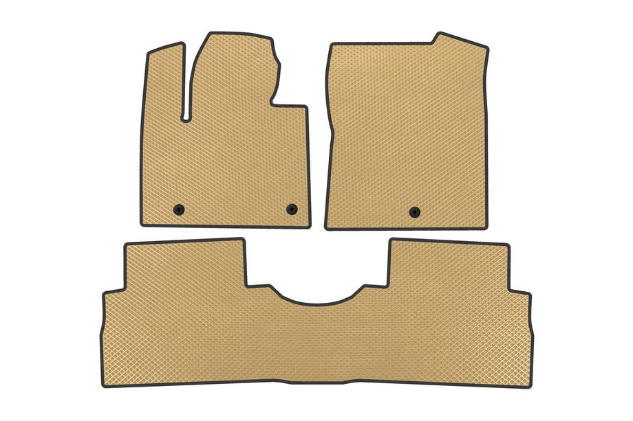 Hyundai Santa Fe 4 2018-2023 гг. Коврики EVA (2 ряда, Бежевые) Image