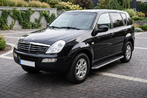 SsangYong Rexton I 2001-2017 гг. Боковые Подножки Maydos V1 (2 шт., Алюминий и Нержавейка) фото 1