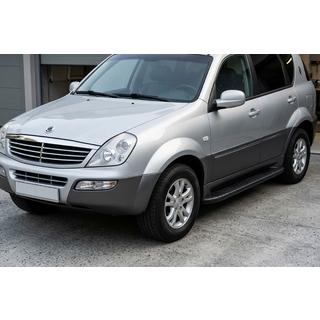 Боковые пороги Bosphorus Black (2 шт., алюминий) SsangYong Rexton I 2001-2017 гг. фото 1