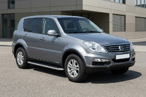 SsangYong Rexton I 2001-2017 гг. Боковые Подножки Tayga Grey (2 шт., Алюминий) фото 1