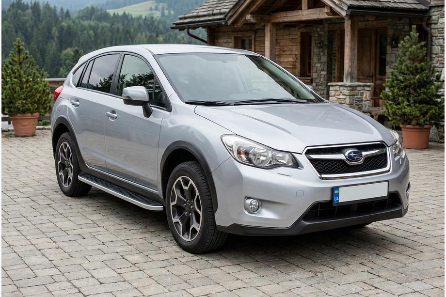 Subaru XV 2011-2017 гг. Боковые Подножки Tayga Grey (2 шт., Алюминий) Image