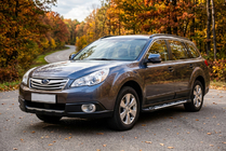 Subaru Outback 2009-2014 гг. Боковые Подножки Sunrise (2 шт., Алюминий) фото 1