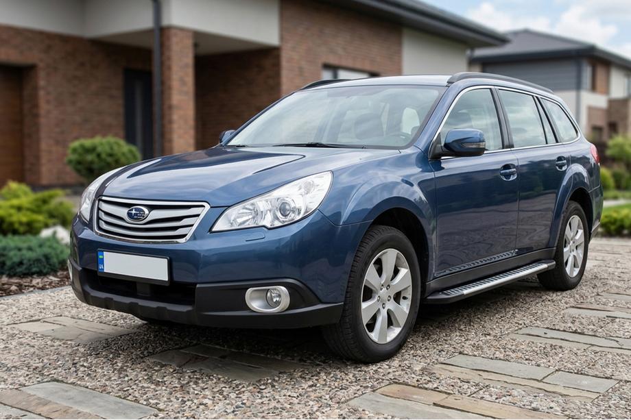 Subaru Outback 2009-2014 гг. Боковые Подножки Line (2 шт., Алюминий) Image