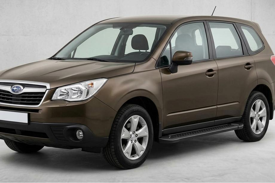 Subaru Forester 2013-2018 гг. Боковые Подножки Allmond Black (2 шт., Алюминий) Image