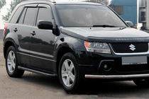 Suzuki Grand Vitara 2005-2017 гг. Боковые Подножки Allmond Black (2 шт., Алюминий) фото 1
