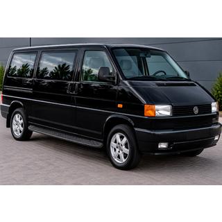 Боковые пороги Bosphorus Black (2 шт., алюминий) Volkswagen T4 Transporter 1990-2003 гг. фото 1