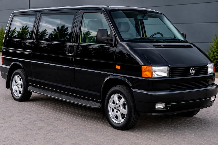 Volkswagen T4 Transporter 1990-2003 гг. Боковые пороги Bosphorus Black (2 шт., алюминий) Image