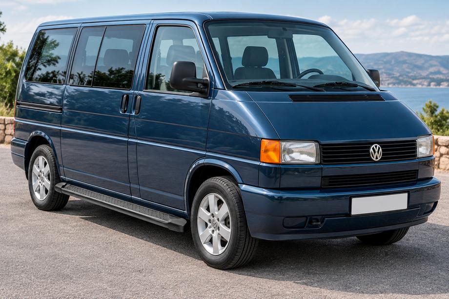 Volkswagen T4 Caravelle/Multivan 1990–2003 гг. Боковые Подножки Allmond Black (2 шт., Алюминий) Фото 1