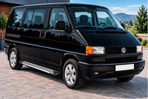 Volkswagen T4 Caravelle/Multivan 1990–2003 гг. Боковые Подножки Line (2 шт., Алюминий) фото 1