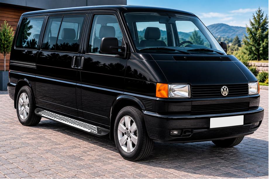 Volkswagen T4 Caravelle/Multivan 1990–2003 гг. Боковые Подножки Line (2 шт., Алюминий) Image