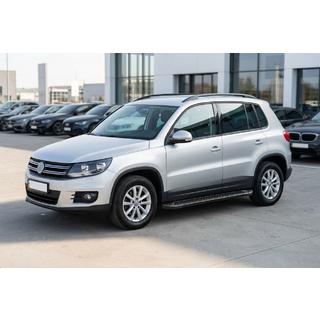 Боковые Подножки Allmond Black (2 шт., Алюминий) Volkswagen Tiguan 2007-2016 гг. фото 1