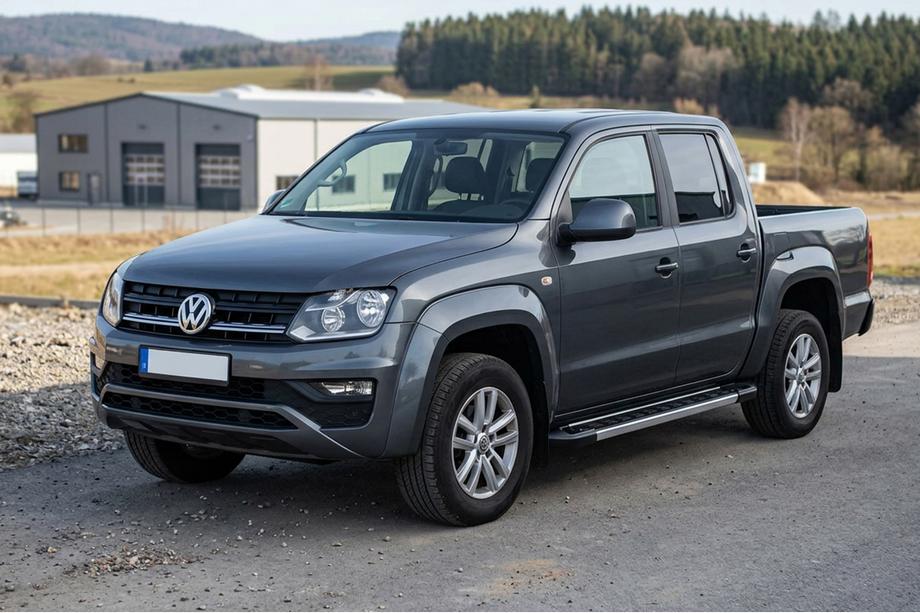 Volkswagen Amarok 2010-2022 гг. Боковые пороги RedLine V1 (2 шт., алюминий) Image