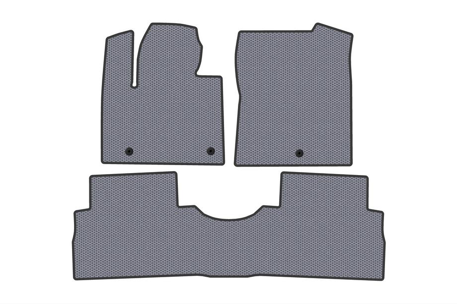 Hyundai Santa Fe 4 2018-2023 гг. Резиновые Коврики Carsuit (2 Ряда, Серые) Image