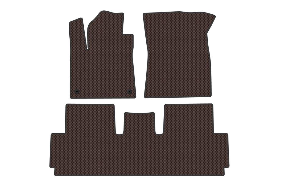 Citroen C-4 Picasso 2013-2022 гг. Резиновые коврики Carsuit (для Grand, 2 ряда, Коричневые) Image
