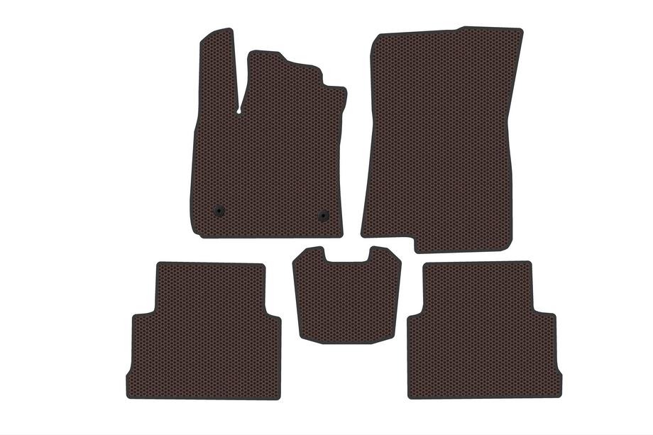Dacia Jogger 2022- гг. Резиновые Коврики Carsuit (2 Ряда, Коричневые) Image