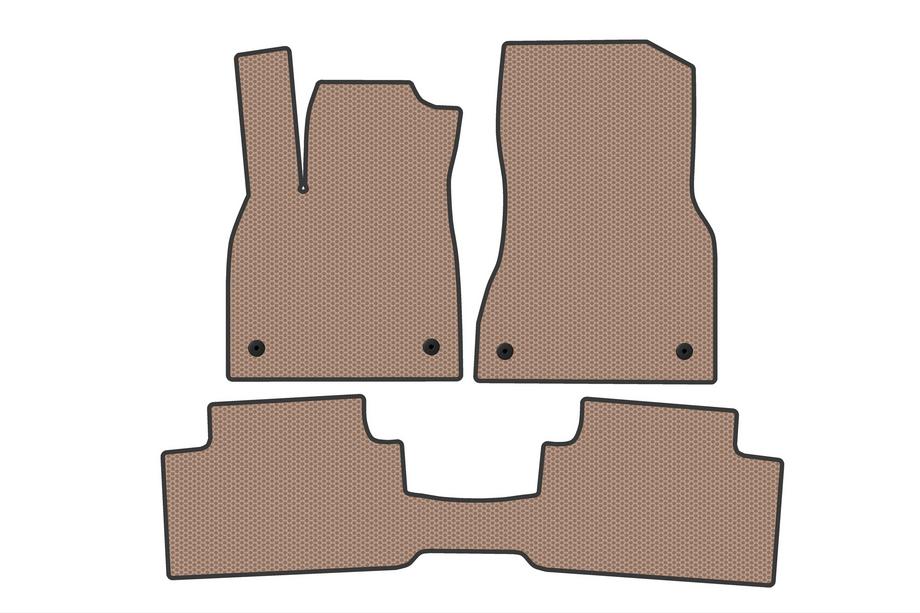 Audi Q6 2022- гг. Резиновые Коврики Carsuit (Бежевые) Image