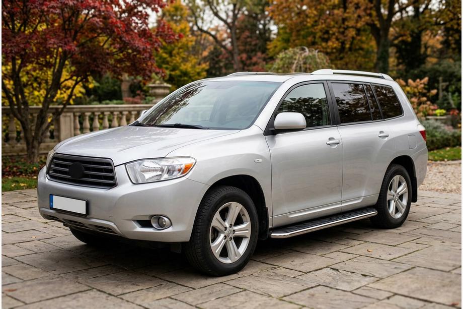 Toyota Highlander 2008-2013 гг. Боковые Подножки Maydos V1 (2 шт., Алюминий и Нержавейка) Image