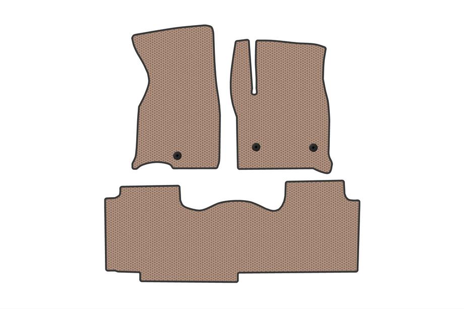 Chevrolet Tahoe 2020- гг. Резиновые Коврики Carsuit (2 Ряда, Бежевые) Image