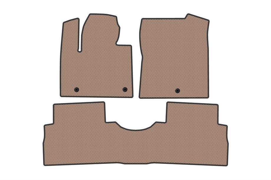 Hyundai Santa Fe 4 2018-2023 гг. Резиновые Коврики Carsuit (2 Ряда, Бежевые) Image