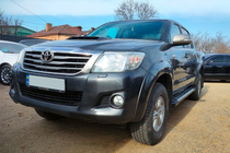 Toyota Hilux 2006-2015 гг. Боковые Подножки Sunrise (2 шт., Алюминий) фото 1