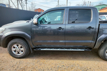 Toyota Hilux 2006-2015 гг. Боковые Подножки Sunrise (2 шт., Алюминий) фото 4