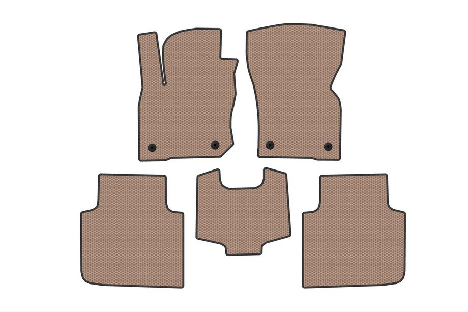 Skoda Kodiaq 2023- гг. Резиновые Коврики Carsuit (Бежевые) Image