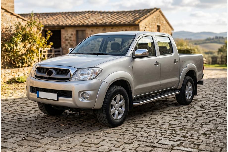 Toyota Hilux 2006-2015 гг. Боковые Подножки Maydos V1 (2 шт., Алюминий и Нержавейка) Image