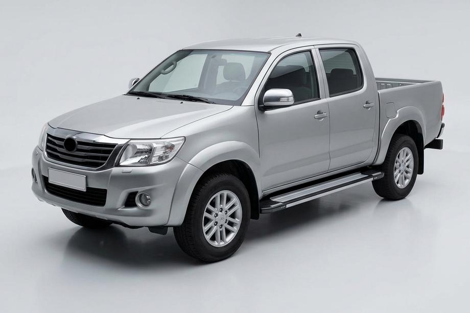 Toyota Hilux 2006-2015 гг. Боковые Подножки Rainbow (2 шт., Алюминий) Image