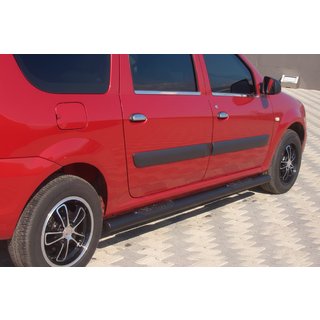 Боковые трубы Black (2 шт., нержавейка) Lada Largus 2012- гг. фото 2