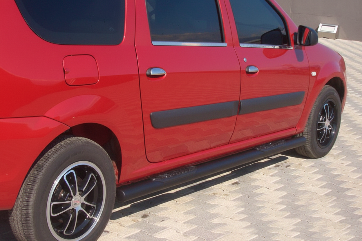 Бічні труби Black (2 шт., нерж.) для Lada Largus 2012- рр - фото 2