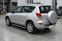 Toyota Rav 4 2006-2013 гг. Боковые Подножки Tayga Grey (2 шт., Алюминий) фото 1